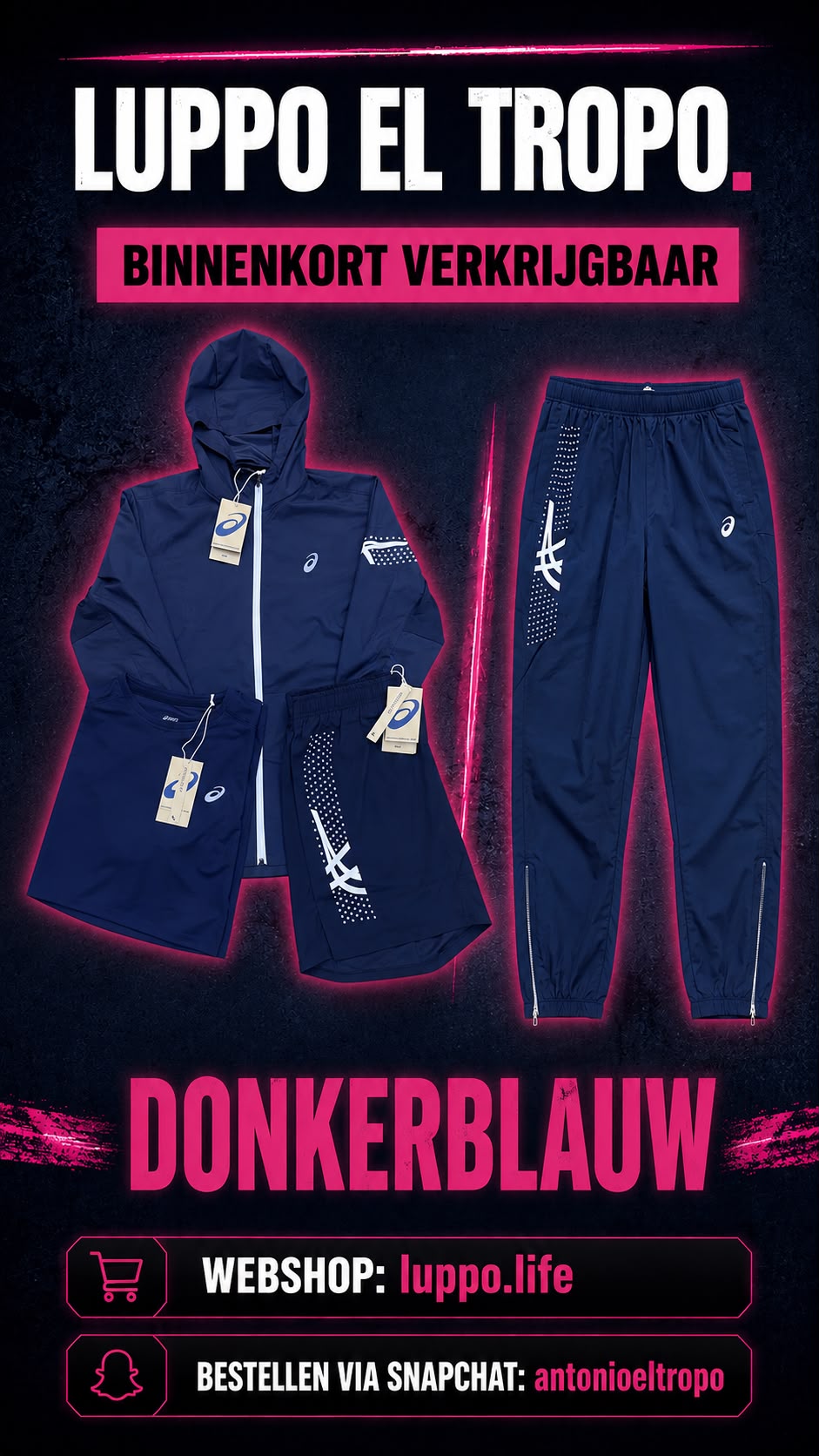 Asics Set Donkerblauw